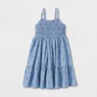 Girls' Printed Tiered Sleeveless Dress - Cat & Jack Blue