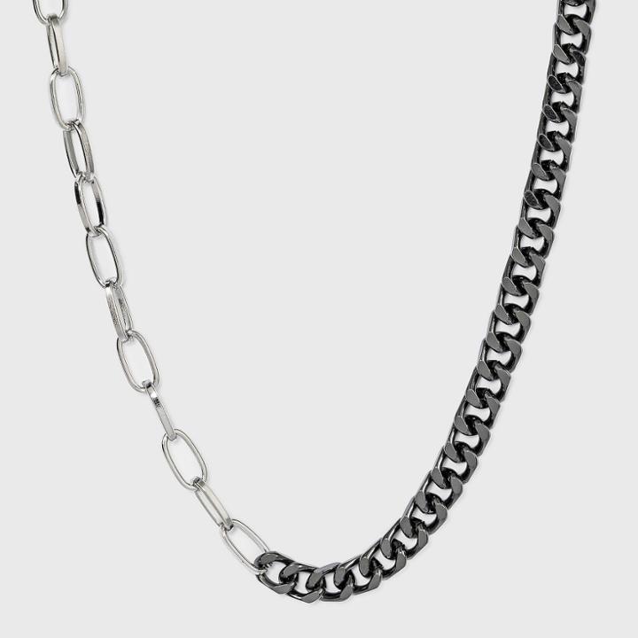 Mixed Metal Two-tone Chain Necklace - Wild Fable , Grey