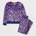 Girls' 2pc High Pile Fleece Pajama Set - Cat & Jack Blue/red