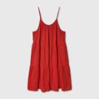 Women's Plus Size Sleeveless Tiered Short Dress - Universal Thread Red
