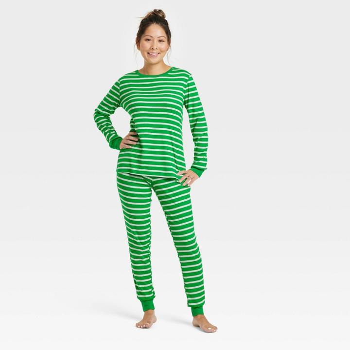 Ev Holiday Women's Striped 100% Cotton Matching Family Pajama