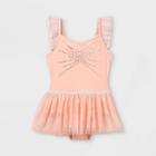 Girls' Dancewear Cami Flutter Sleeve Leotard With Skirt - Cat & Jack Pink