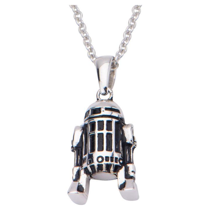 Women's 'star Wars' R2-d2 925 Sterling Silver Pendant With Chain