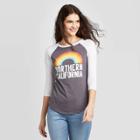 Women's 3/4 Sleeve Round Neck Northern Cali Graphic T-shirt - Modern Lux Gray/white
