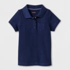 Toddler Girls' Adaptive Short Sleeve Uniform Polo Shirt - Cat & Jack Navy