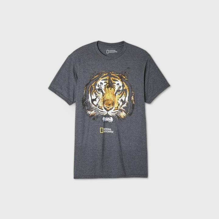 Men's National Geographic Big Cat Short Sleeve Graphic Crewneck T-shirt - Black