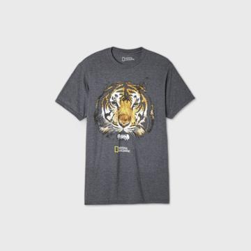Men's National Geographic Big Cat Short Sleeve Graphic Crewneck T-shirt - Black