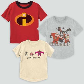 Toddler Boys' 3pk Disney 'the Incredibles' Short Sleeve Graphic T-shirt