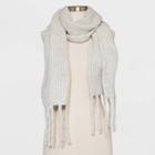 Women's Ribbed Blanket Scarf - A New Day Heather Gray