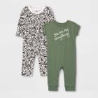 Baby Girls' 2pk 'you Are My Everything' Romper - Cat & Jack Sage Green