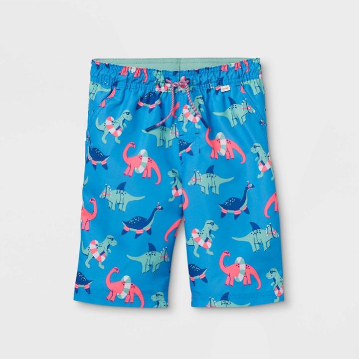 Boys' Dinosaur With Floaties Swim Trunks - Cat & Jack Blue