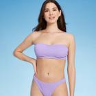 Women's Pucker Textured Bandeau Bikini Top - Shade & Shore Violet Purple