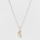 Toggle Closure & Leaves Short Necklace - A New Day Silver/rose Gold