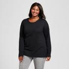 Women's Plus Size Crew Neck Pullover - A New Day Black X