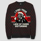 Men's Star Wars Darth Vader Lack Of Cheer Ugly Christmas Holiday Fleece Sweatshirt - Black
