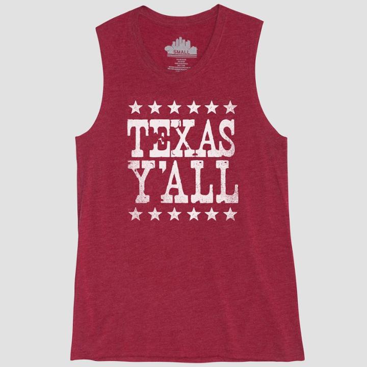 Women's Texas Ya'll Graphic Tank Top - Awake Red