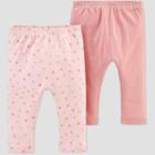 Baby Girls' 2pk Leggings - Little Planet Organic By Carter's Pink Preemie, Girl's