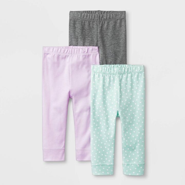 Baby Girls' Sweet Woodland 3pk Pants - Cloud Island 0-3m, Girl's, Purple