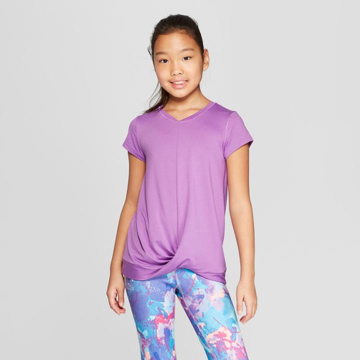 Girls' Knot Front Super Soft Tech T-shirt - C9 Champion Purple