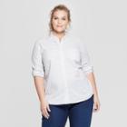 Women's Plus Size Long Sleeve Camden Button-down Shirt - Universal Thread Natural