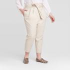 Women's Plus Size Mid-rise Ankle Length Trouser - Prologue Cream 14w, Women's, Ivory