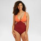 Beach Betty By Miracle Brands Women's Slimming Control Colorblock Cut Out One Piece -