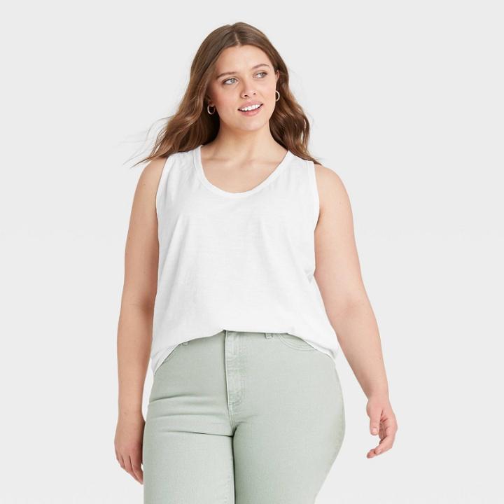 Women's Plus Size Tank Top - Universal Thread White