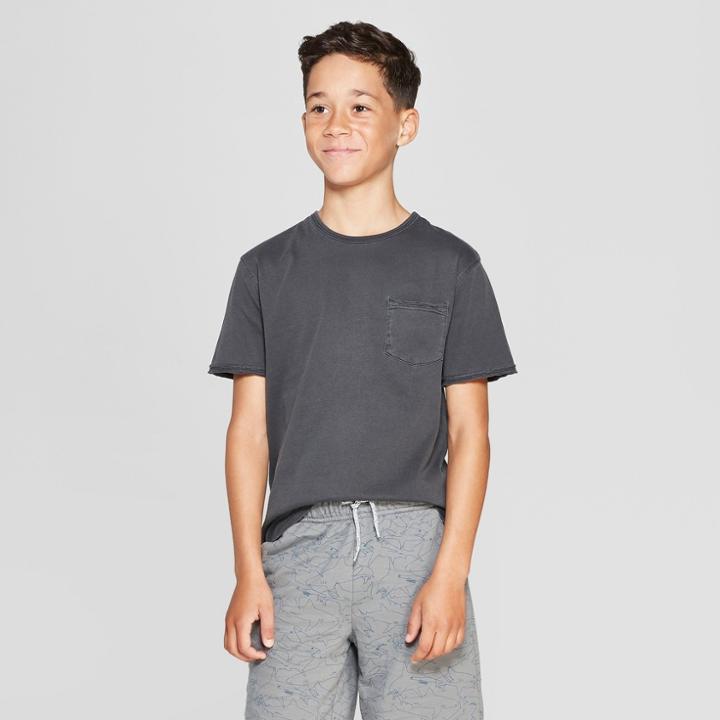 Boys' Burnout Wash Short Sleeve T-shirt - Cat & Jack Charcoal Gray