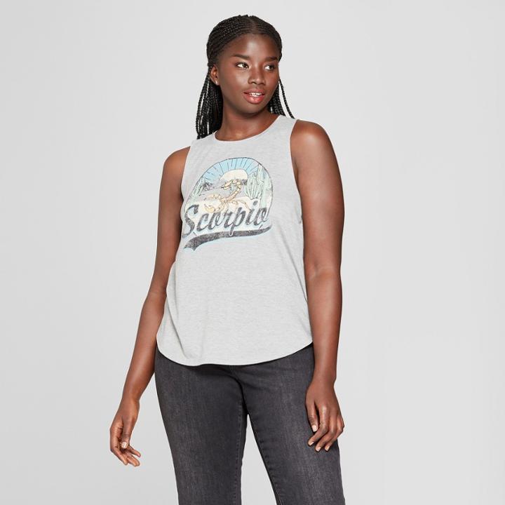 Women's Plus Size Scorpio Graphic Tank Top - Modern Lux (juniors') Gray