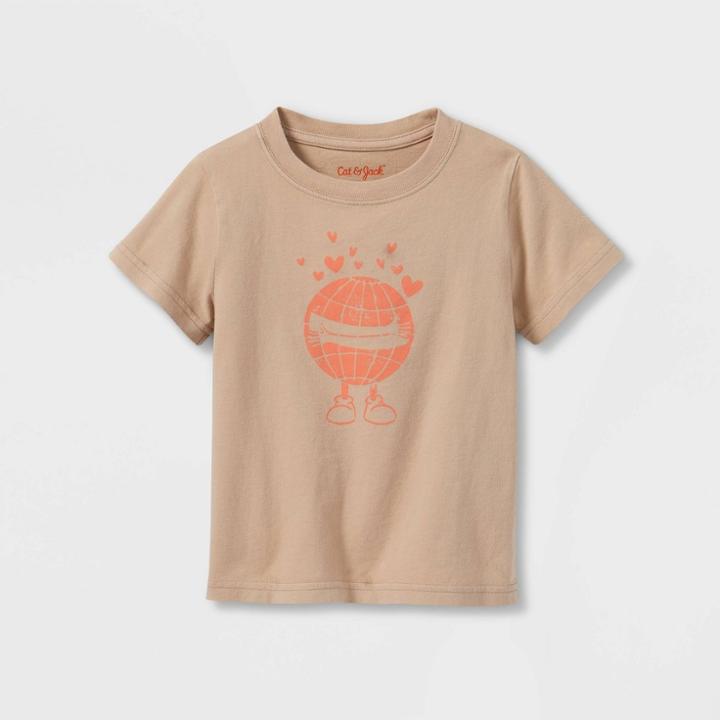 Toddler Earth Hug Graphic Short Sleeve T-shirt - Cat & Jack Tan