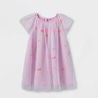 Toddler Girls' Embroidered Floral Short Sleeve Tutu Dress - Cat & Jack Violet