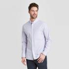 Men's Slim Fit Long Sleeve Poplin Button-down Shirt - Goodfellow & Co Peach Pink S, Men's, Size: Small, Pink Pink