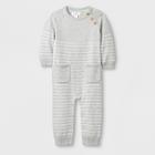 Baby Long Sleeve Romper - Cloud Island Gray 0-3m, Kids Unisex