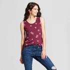 Women's Drapey Lace Back Rose Print Tank Top - Fifth Sun (juniors') Purple Xxl, Size: