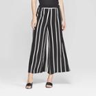 Women's Striped Mid-rise Wide Leg Palazzo Pants - Who What Wear Black/white