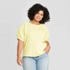 Women's Plus Size Short Sleeve Crewneck Sweatshirt - Universal Thread Yellow 2x, Women's,