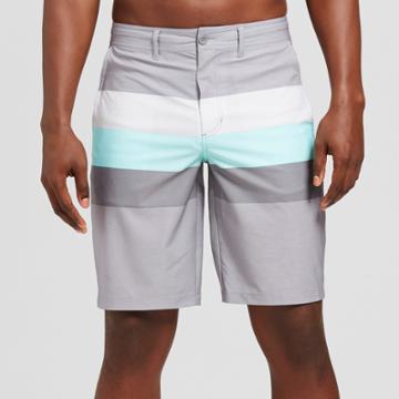 Men's Triton Stripe Hybrid Shorts 10.5 - Goodfellow & Co Gray