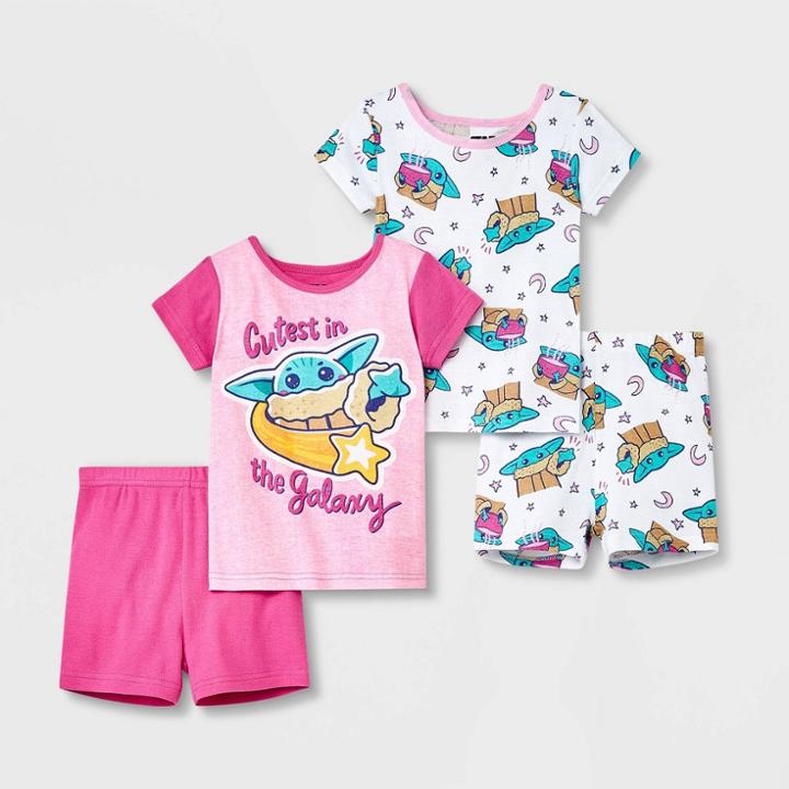 Toddler Girls' 4pc Star Wars Baby Yoda Pajama