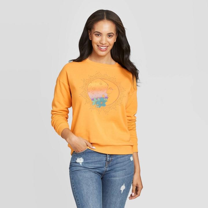 Women's Sunset Moon Flower Sweatshirt - Fifth Sun (juniors') - Gold