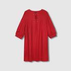 Women's Short Sleeve Lace-up Dress - Who What Wear Red