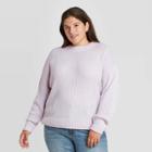 Women's Plus Size Crewneck Pullover Sweater - Universal Thread Gray