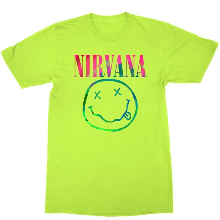 Merch Traffic Women's Plus Size Nirvana Logo Short Sleeve Graphic T-shirt - Neon