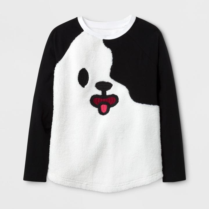 Girls' Toca Boca Cozy Long Sleeve Raglan T-shirt - Black Xl, Black White