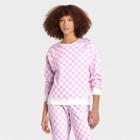 Grayson Threads Women's Valentine's Day Graphic Sweatshirt - Pink Checkered