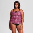 Women's Strappy Front Tankini - Ava & Viv Pink