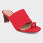 Women's Ruth Toe Ring Wood Heeled Pumps - Who What Wear Red