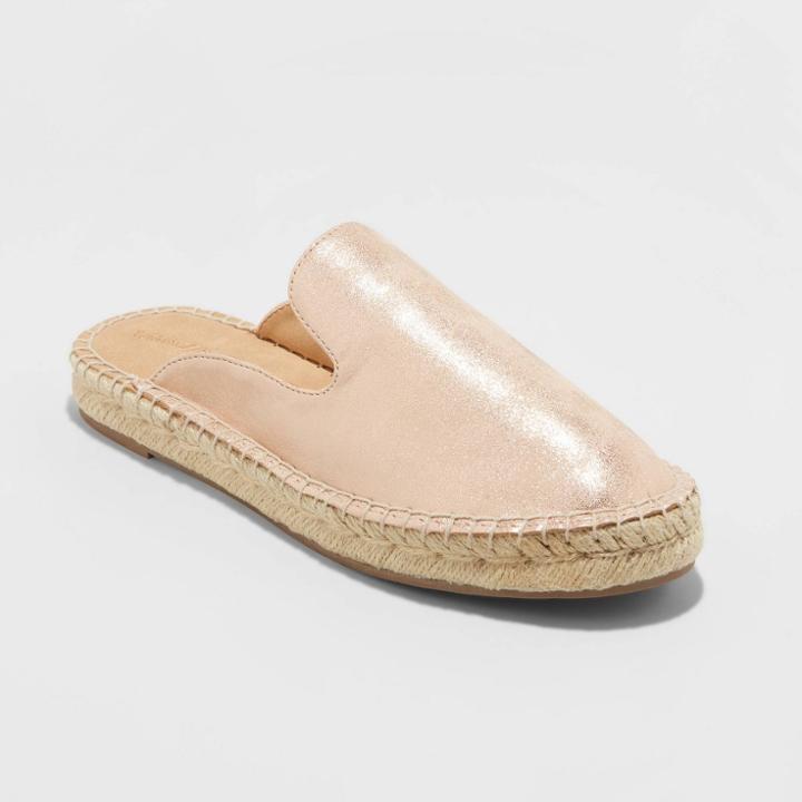 Women's Clara Microsuede Espadrille Mules - Universal Thread Rose Gold 8.5, Women's, Pink