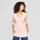 Women's V-neck Luxe Pullover Sweater - A New Day Pink