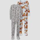 Carter's Just One You Baby Boys' 2pk Bear Footed Pajama - 12m, One Color
