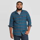 Men's Tall Standard Fit Long Sleeve 2-pocket Flannel Button-down Shirt - Goodfellow & Co Blue